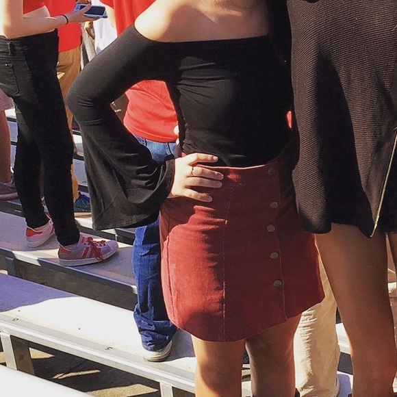 RUST CORDUROY SKIRT SIZE S CHARLOTTE RUSSE - Picture 1 of 3